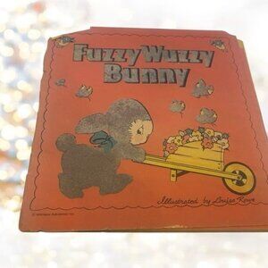 Vintage RARE texture soft cover Fuzzy Wuzzy Bunny book, 1943, treasure